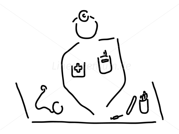 Arzt HNO Hausarzt mit Medizin Utensilien Arzt HNO Hausarzt mit Medizin Utensilien