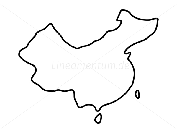 China chinesische Karte Landkarte Grenzen Atlas