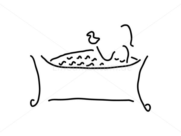Frau in der Badewanne mit Ente