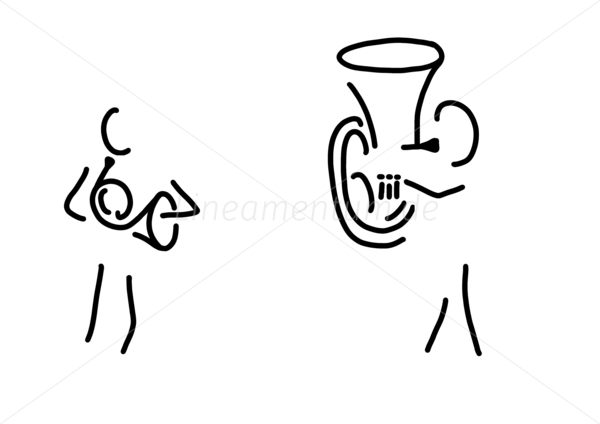 hornist tuba blechblaeser