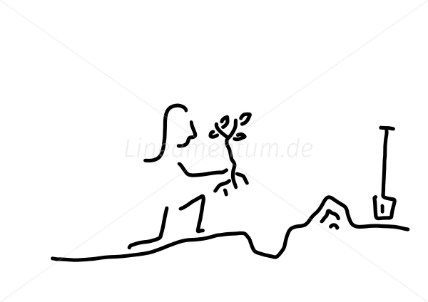 Nachhaltig neuen Baum pflanzen in Erde