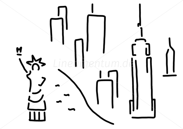 new york freiheitsstatue empire wolkenkratzer