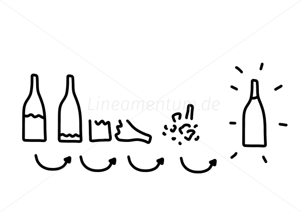 recycling kreislauf einer flasche